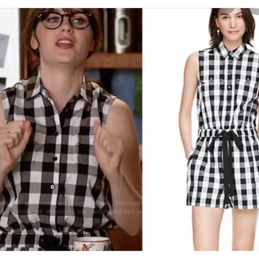 NWT Broome Street Kate Spafe Gingham Plaid Sleeveless Romper XS​​